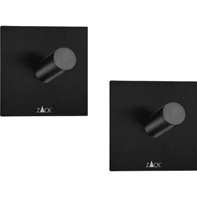 ZACK Закачалка за кърпи, 4 см, комплект от 2, черен, неръждаема стомана, Zack (ZACK40353)