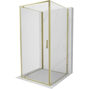 Mexen Exo-BR 3S 3-стенна душ кабина с панти 70 x 70 см, прозрачна, златна (8181-070-070-50-00-3S)