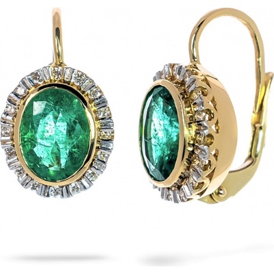 Blink-Blink luxusné Smaragdové náušnice s diamantami 3284ZSG