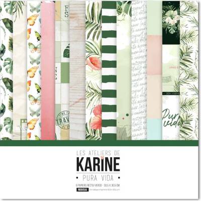 LES ATELIERS DE KARINE Sada vzorovaných scrapbookových papírů - 12x12" / Pura Vida