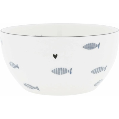 Bastion Collections Keramická miska White Blue Fish 600 ml