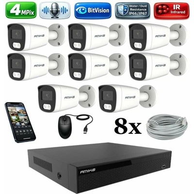 Amiko IP 8 kamerový set 4Mpix Tube 1401K8