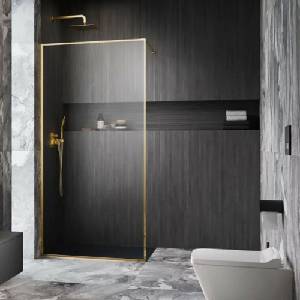 Radaway Душ параван Radaway Modo F II, гланцово-прозрачен, златист, 65 см, закалено стъкло 8 мм (10409065-09-01)