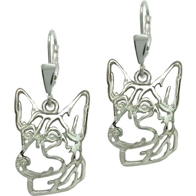 Strieborne Tlapky Austrálska kelpia strieborné náušnice 677