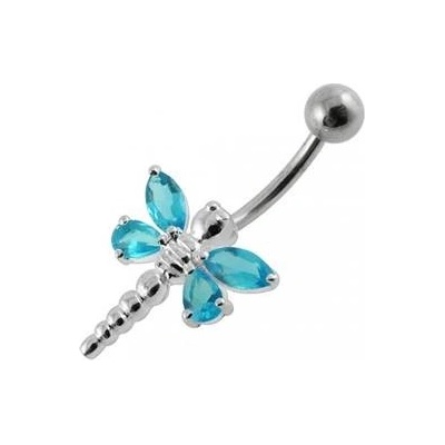 Šperky4U stříbrný piercing do pupíku vážka BP01188-Q