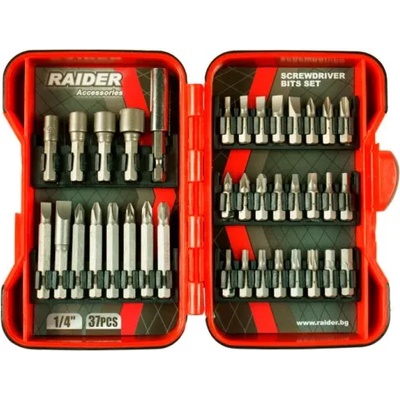 Raider Накрайници комплект pz, ph, h, t, 1/4" 37бр. raider 157793 (raider 157793)