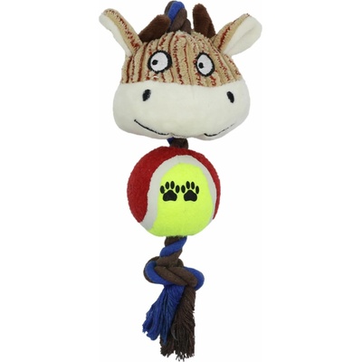 Uniq Pets plyšová kravička s tenisákem 23 cm