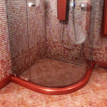 Image 1 of FAT Праг за душкабина овал 80x80 см. Полимермрамор