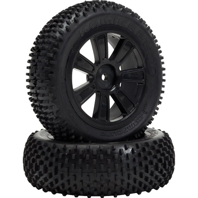 LRP Electronic VTEC Kamikaze 4WD predné nalepené gumy na čiernych diskoch 1/10 Buggy J-zmes