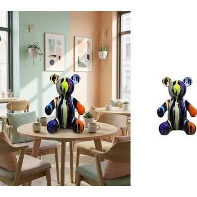Umělecká socha medvídek – moderní pop art barevný design – 45 cm
