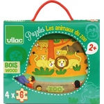 Vilac Комплект дървени пъзели Vilac - Zoo, 4 броя (2642) - baby