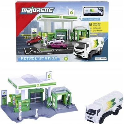 Majorette Sada benzínová pumpa s vozidlem IVECO 1:64