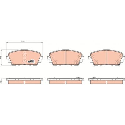 Sada brzdových platničiek kotúčovej brzdy TRW GDB3535