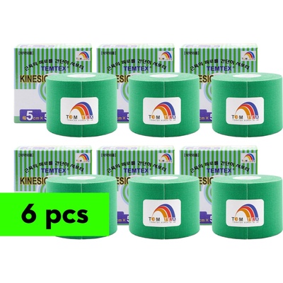 Temtex Tape zelená 6 ks 5 cm x 5 m