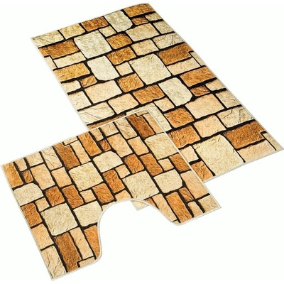 Bellatex 3D FOTOTISK KAMENNÁ DLAŽBA 100x60cm ( ) + 60x50cm (na WC) – Zboží Dáma