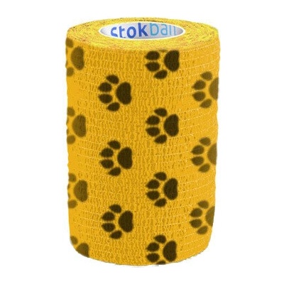 StokMed Stokban elastický samolepiaci obväz 7,5 cm x 4,5 m – Žltá s labkami