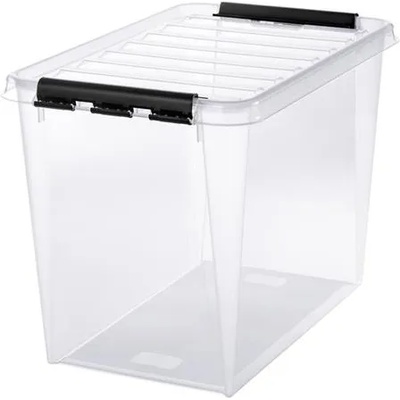 SMARTSTORE Пластмасова кутия за съхранение, 61 литра, с черни дръжки, SMARTSTORE "Classic 65", прозрачна 3477070 (3477070)