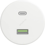 Reblig - Ретро USB контакт A+C без рамка, снежнобял (RG0157)