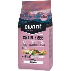 OWNAT Grain Free Prime MINI ADULT LAMB - Натурална суха храна за кучета от дребни породи, БЕЗ зърнени култури, с 76% качествено агнешко месо - 3 кг, Испания - 114423
