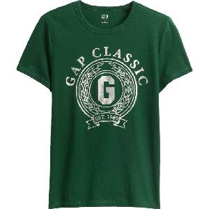 GAP V-frch ss fav crew graphic зелено, бяло m (824042-00)