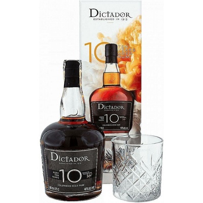 Dictador 10y 40% 0,7 l (dárkové balení 1 sklenice)