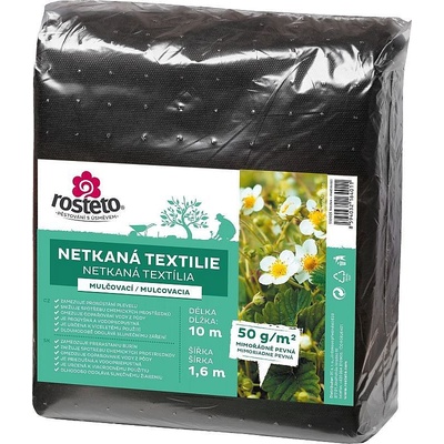 Rosteto netkaná textílie 1,6 x 10 m 50 g/m² černá