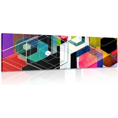 Obraz pestrobarevný geometrický ornament - 150x50