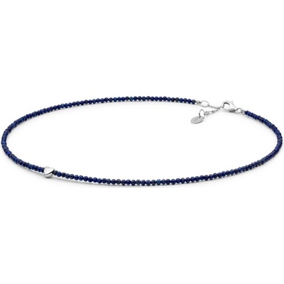 Gaura Pearls Stříbrný náhrdelník se srdíčkem 242-03 Modrá