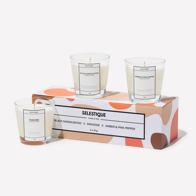 Selestique® Candle Trio - Комплект от 3 Ароматни Свещи по 70 г