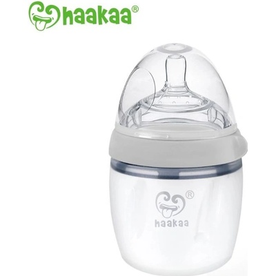 Haakaa silikónová fľaša sivá 160 ml
