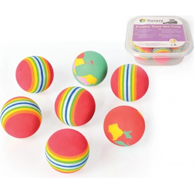 BOX Míček duhový mechová guma 4cm, 7ks