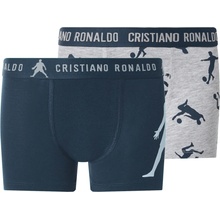CR7 chlapecké boxerky 2 kusy šedá / navy modrá