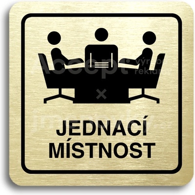 ACCEPT Piktogram jednací místnost - zlatá tabulka - černý tisk