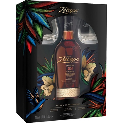 Ron Zacapa Centenario Solera Gran Reserva Rum 23y 40% 0,7 l (dárkové balení 2 sklenice) – Hledejceny.cz