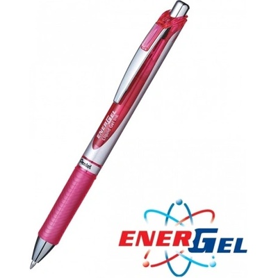 Pentel Автоматичен ролер Pentel Energel BL77, розов цвят на писане, дебелина на линията 0.7 mm, гел, сребрист, цената е за 1бр. (продава се в опаковка от 12бр. ) (OK26813)