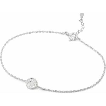 Eppi Strieborný náramok s bielym topásom Rollie BR44213