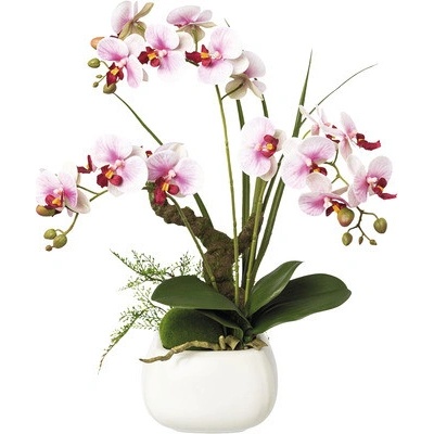 Umelá orchidea phalaenopsis v keramickom kvetináči 46 cm lila Real Touch