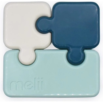 Melii Svačinový box Puzzle 850 ml Luxe Mátový modrý