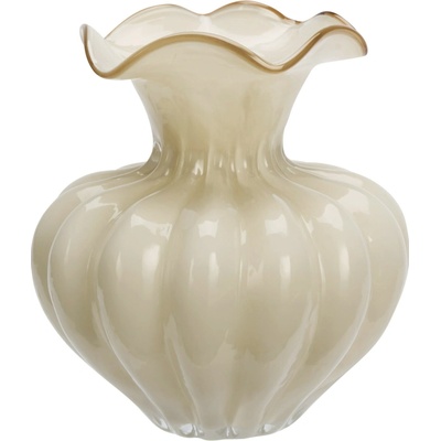 MADAM STOLTZ Skleněná váza Cream/Caramel, krémová barva, sklo