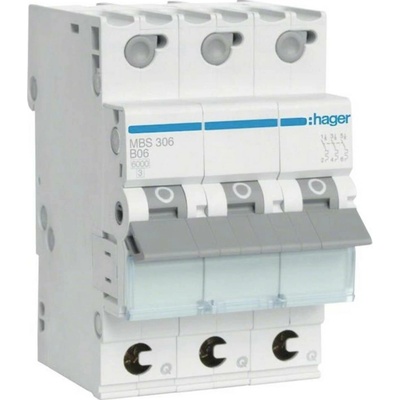 Hager 3-pólové 6 A 400 V MBS306