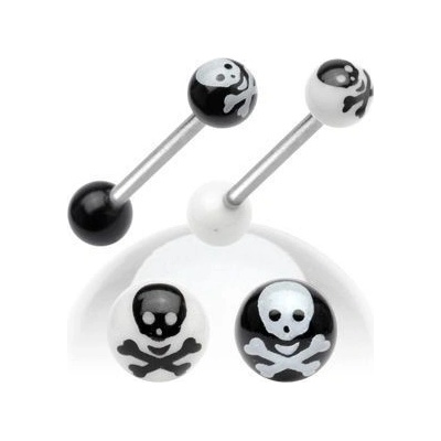 Šperky4U piercing do jazyku lebka PJ01049-K