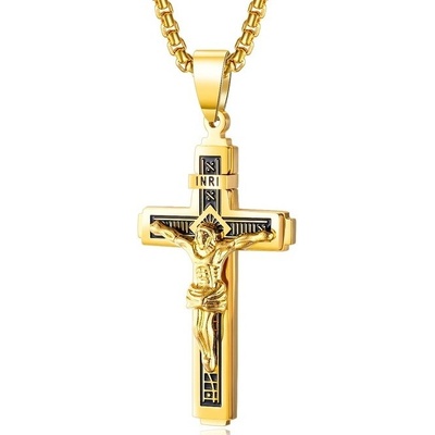 Izmael Náhrdelník classic cross -Zlatá KP22842