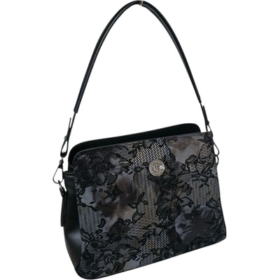 Черна чанта с цветя - Sofila
