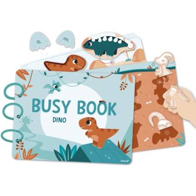 Janod Dino Busy Book интерактивна книга с дейности от 3 години