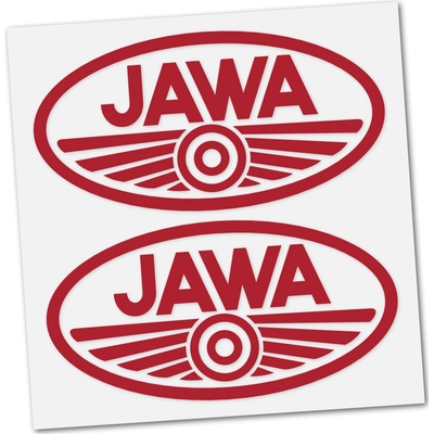 Samolepka JAWA (logo), ČERVENÁ (2ks)