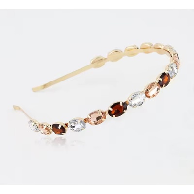 Naishide Jewelry Čelenka do vlasů s krystaly - Zlatavá/ barevná