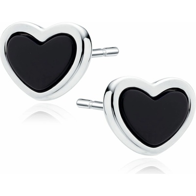 Lafira stříbrné náušnice Black Heart Z2142