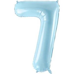 Party Deco Фолиев Балон Цифра, Светло Синьо, 86см - 7 (fb1p-7-001j)
