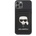 KARL LAGERFELD Saffiano Magnetic Wallet Karl Head - кожен портфейл (джоб) за прикрепяне към iPhone с MagSafe (черен)