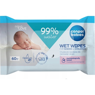 Canpol babies Detské vlhčené obrúsky 99% vody 60 ks